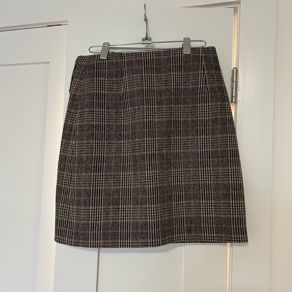 Sandro Paris Nona Brown Plaid Pencil Skirt - Picture 3 of 4